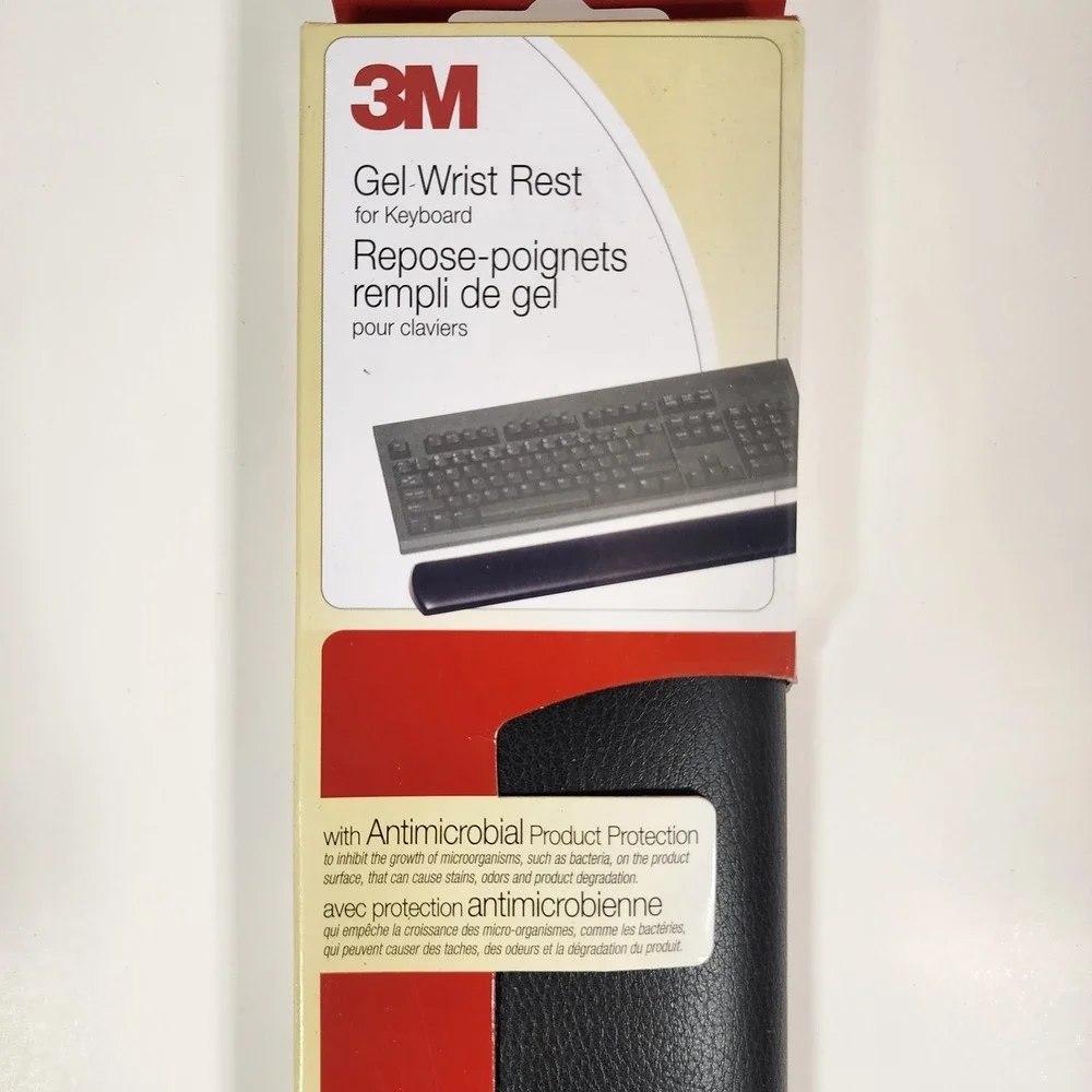 3M Gel Wrist Rest For Keyboard WR310LE Ergonomic Antimicrobial Black